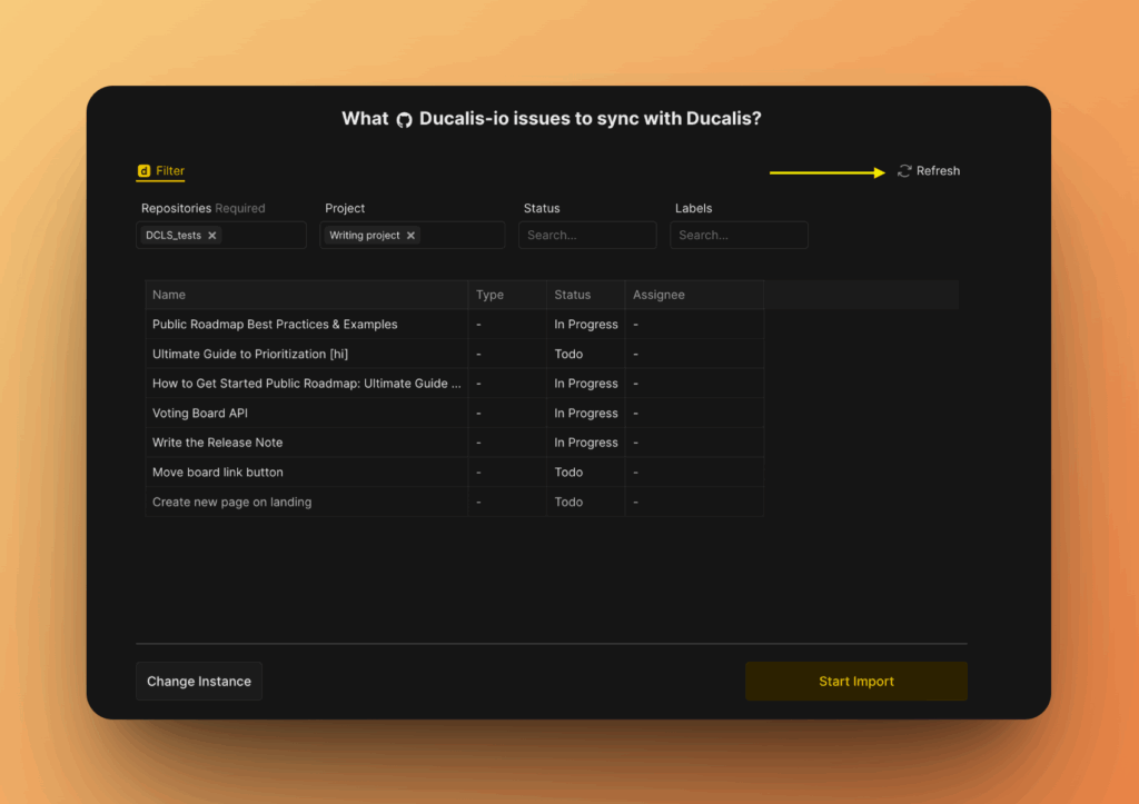 Button Refresh filters