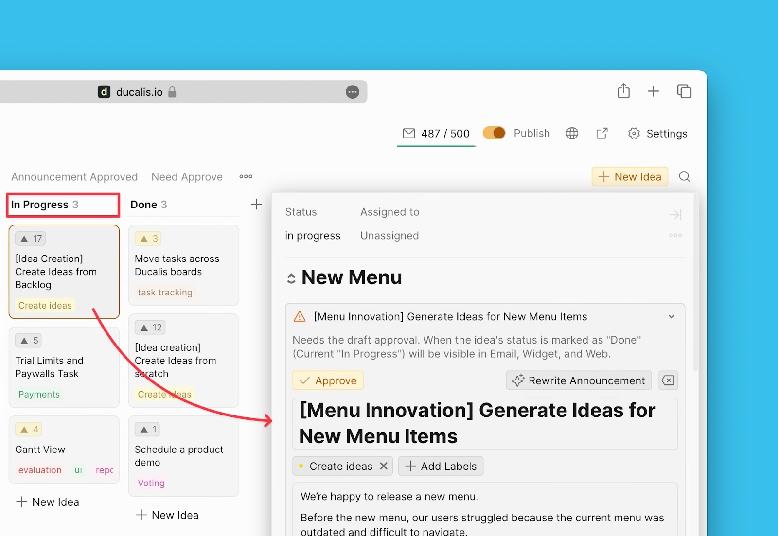 Approve Announcement before release