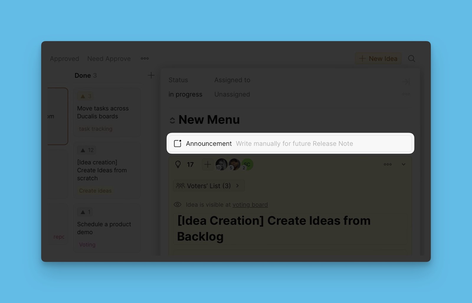 Manual Announcement creation