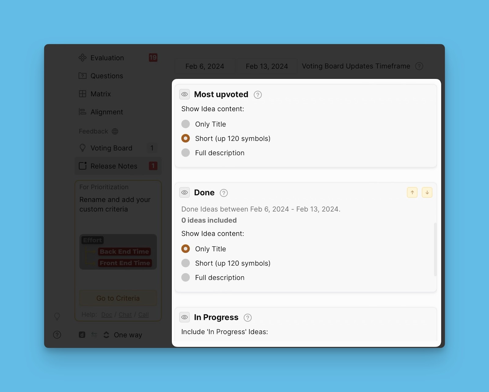 Voting Board status blocks example