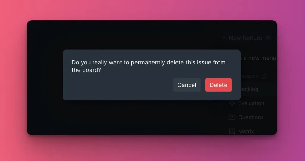課題削除の確認