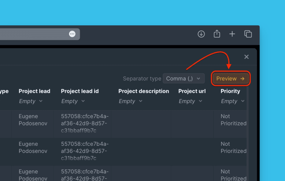 プレビューボタン