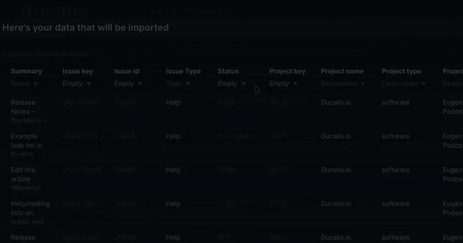 Field mapping interface