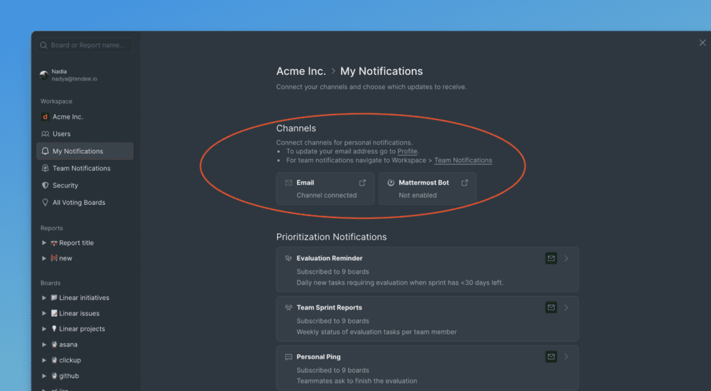 Benachrichtigungskanäle verbinden