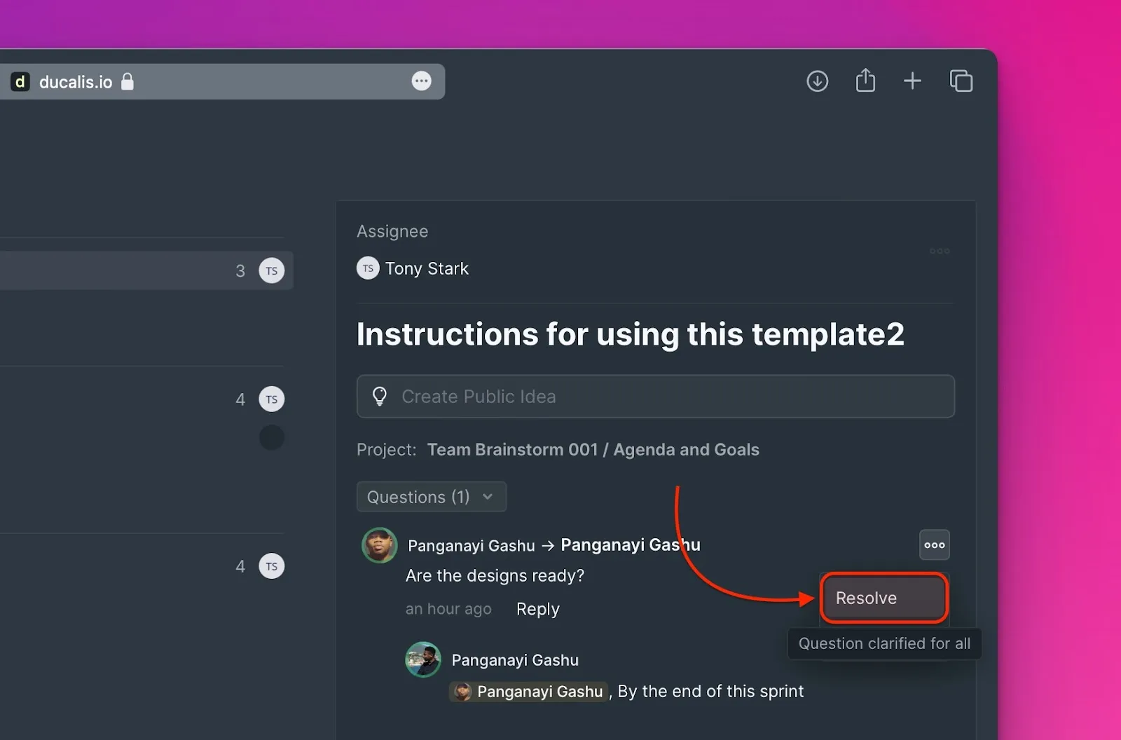 質問を解決済みとしてマーク
