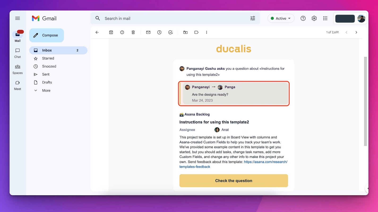 Beispiel einer E-Mail-Benachrichtigung