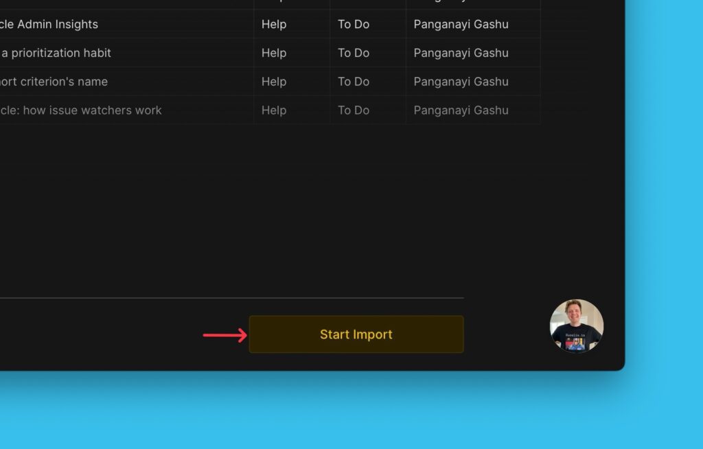Import für Sub-Tasks starten