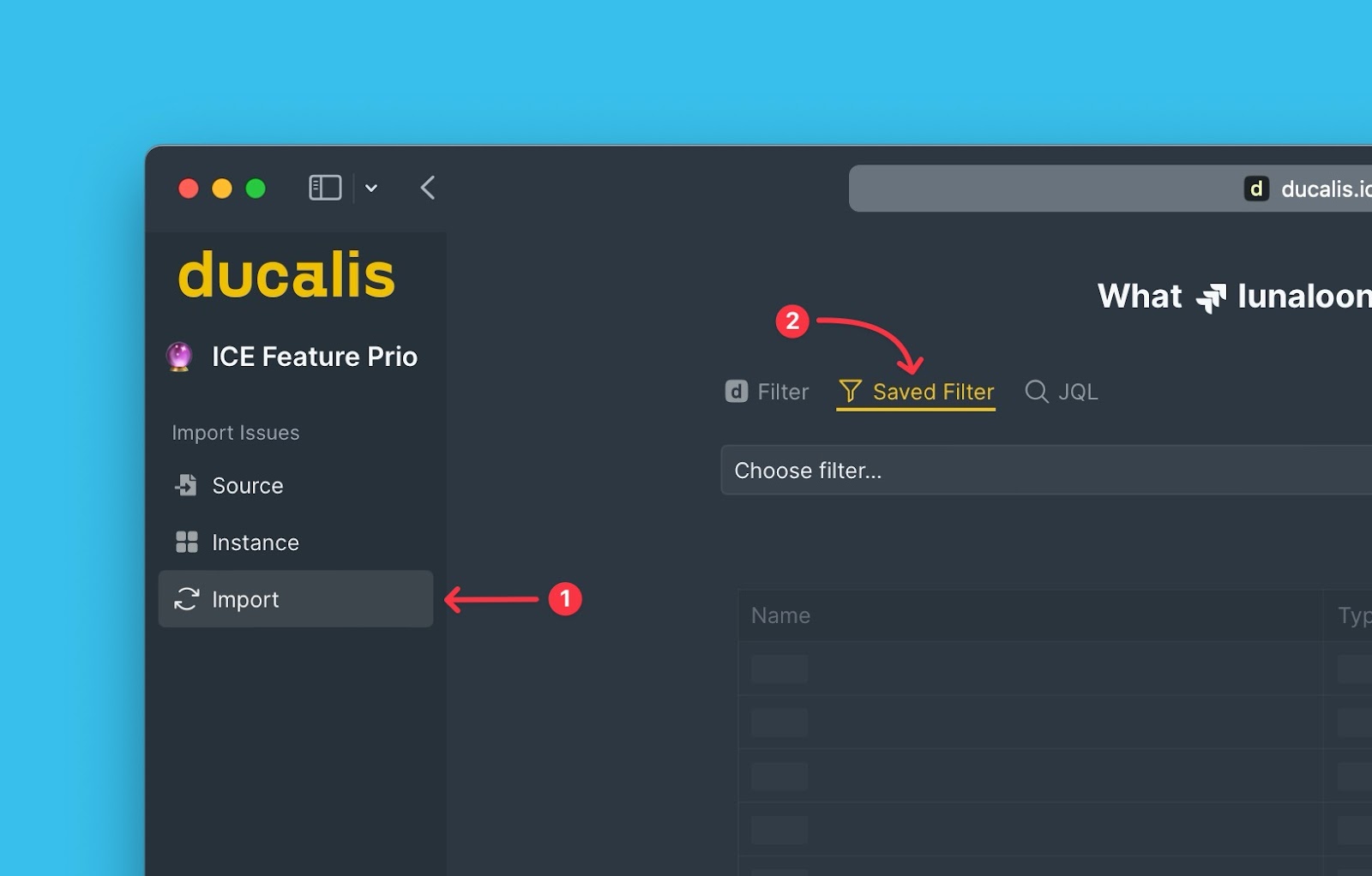 Option Gespeicherte Filter
