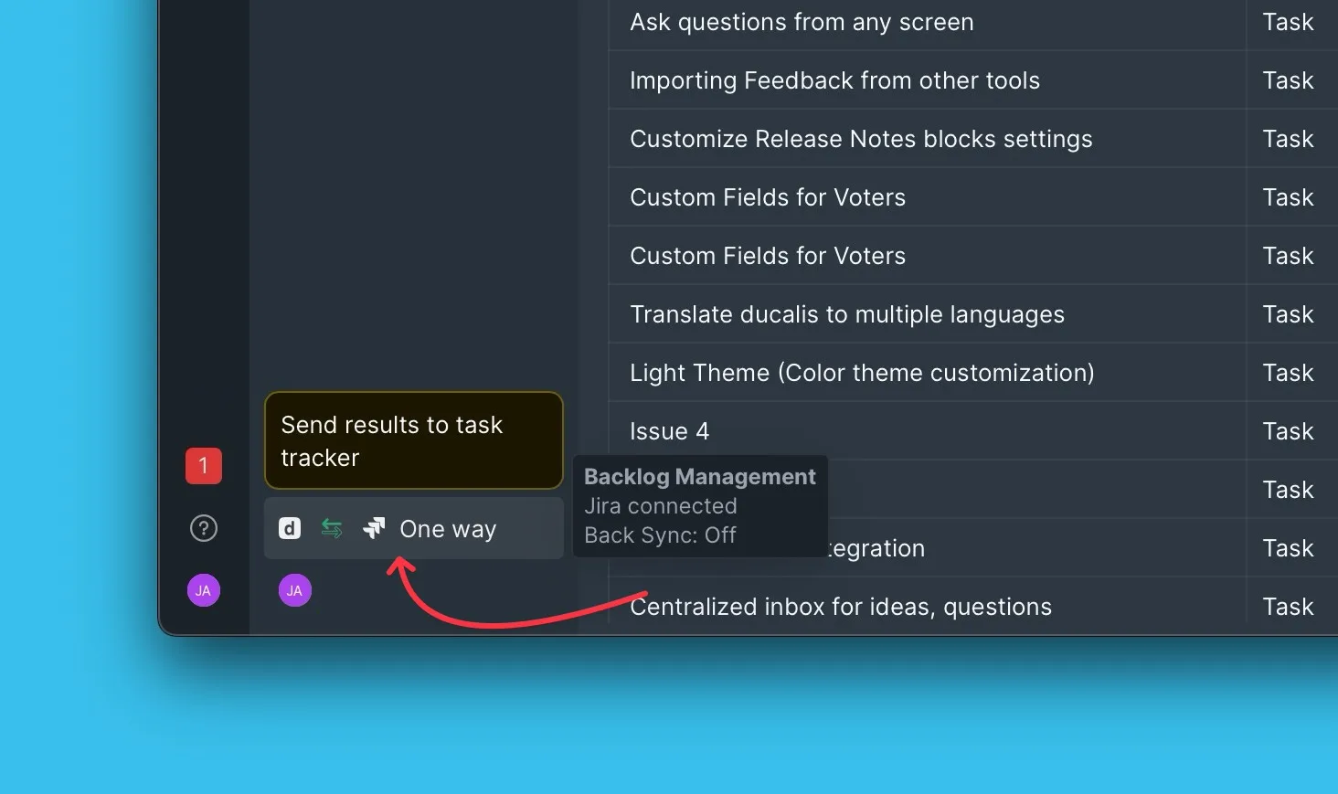 同期設定メニューの場所