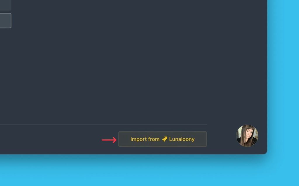 Schaltfläche Importieren von Instanz