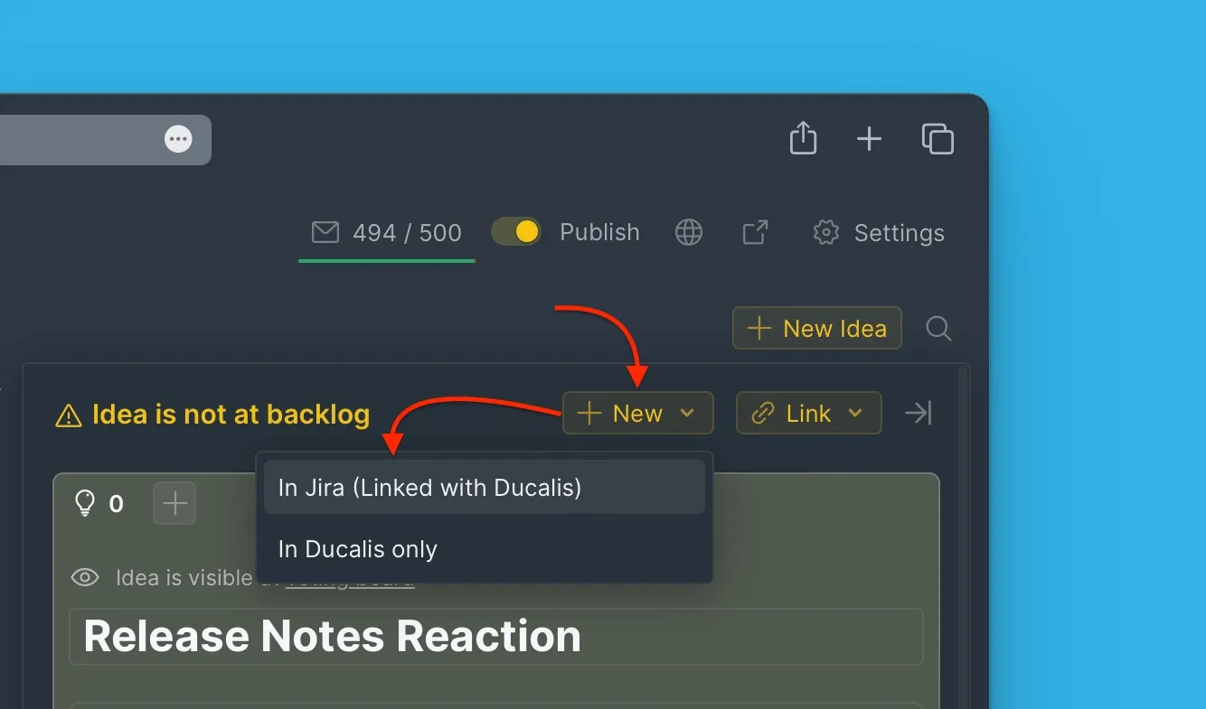新規課題のドロップダウンメニュー