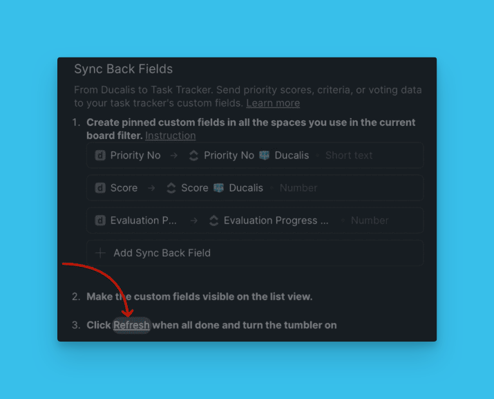 フィールドの変更を検出する更新ボタン