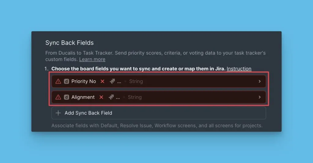 デフォルトの逆同期フィールド