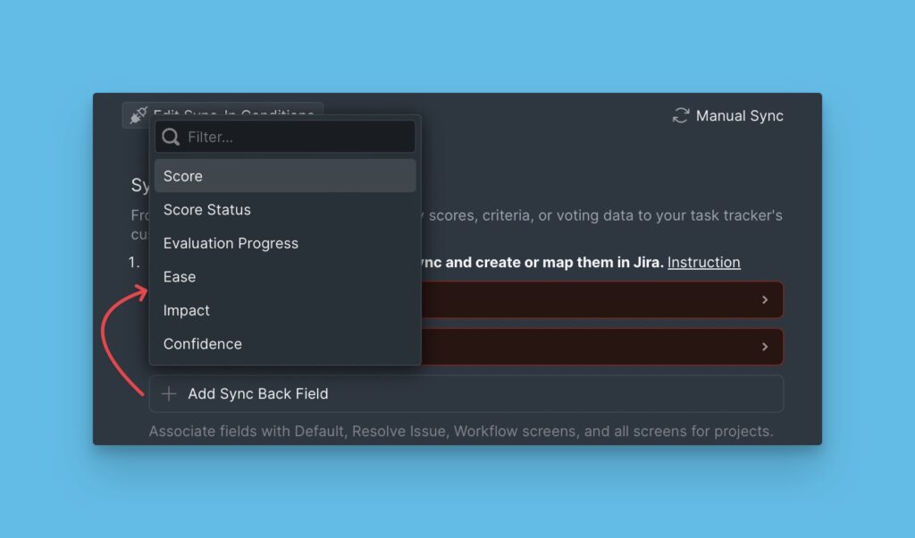 Hinzufügen eines neuen Felds zur Synchronisierung