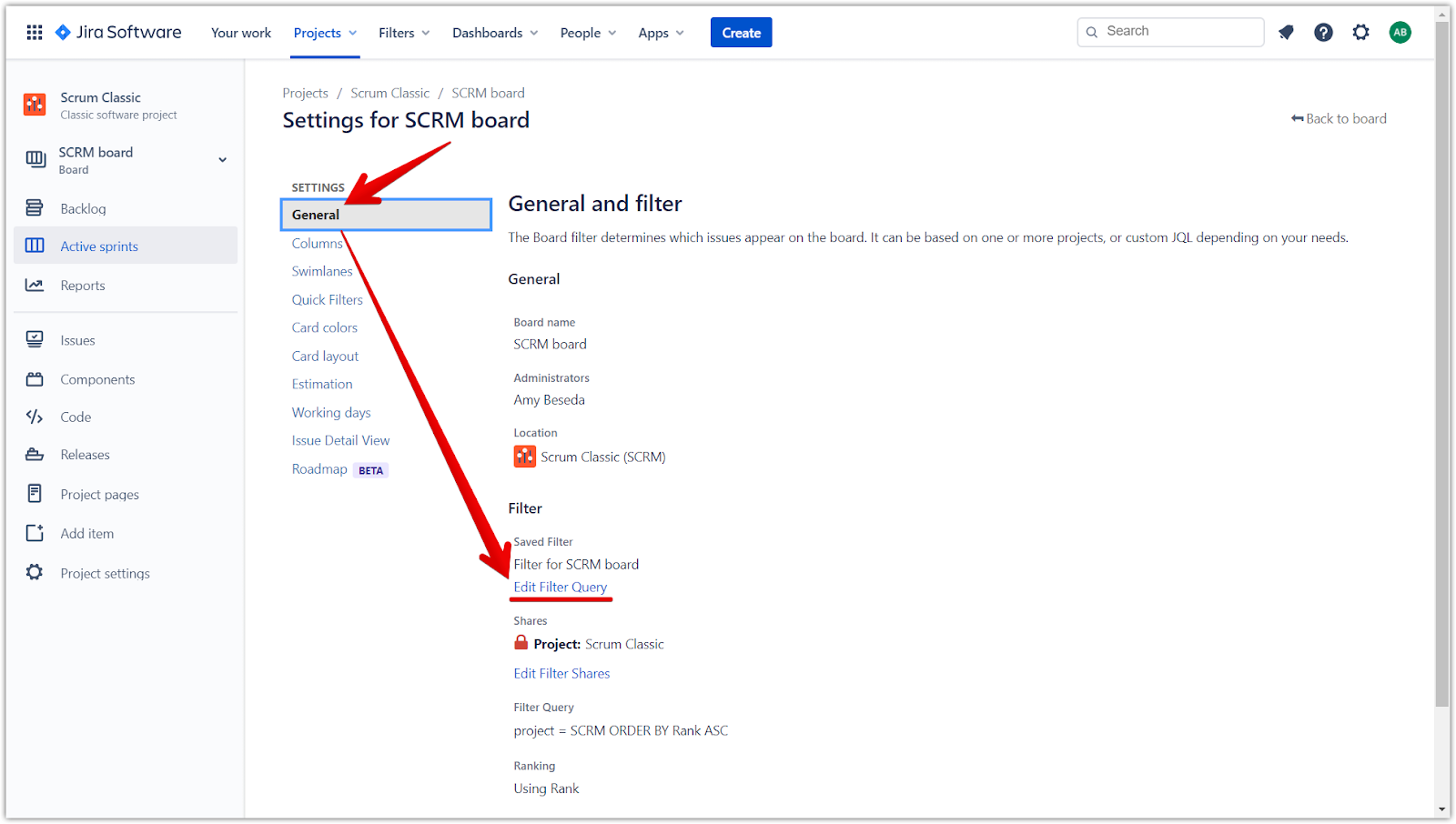 Schaltfläche Filterabfrage bearbeiten