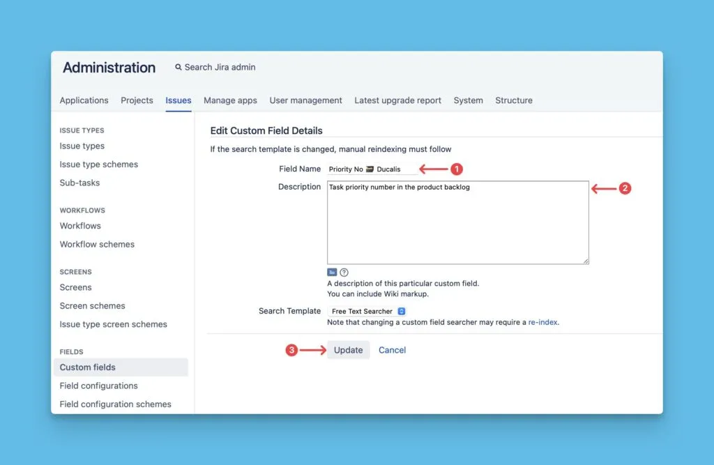 名前と説明フィールドがある編集ダイアログ