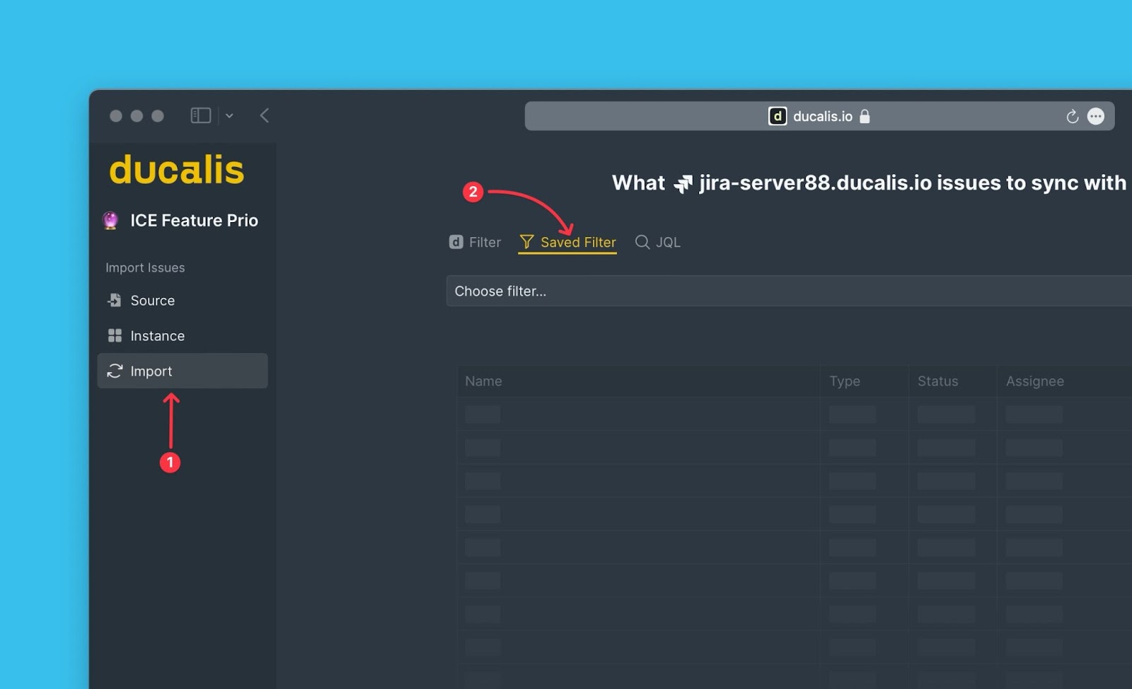 Option Gespeicherte Filter