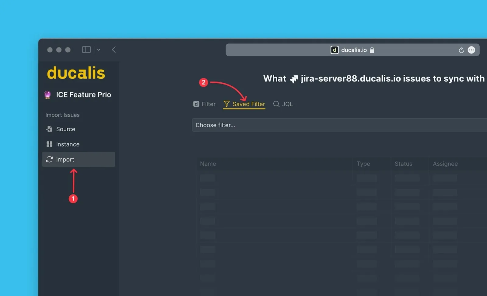 保存済みフィルタオプション