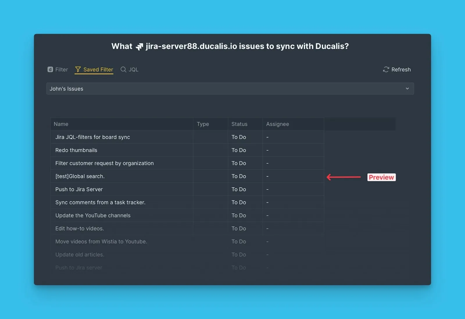課題のプレビュー
