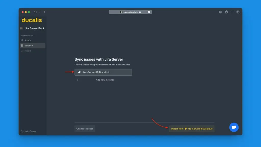 インスタンス選択画面