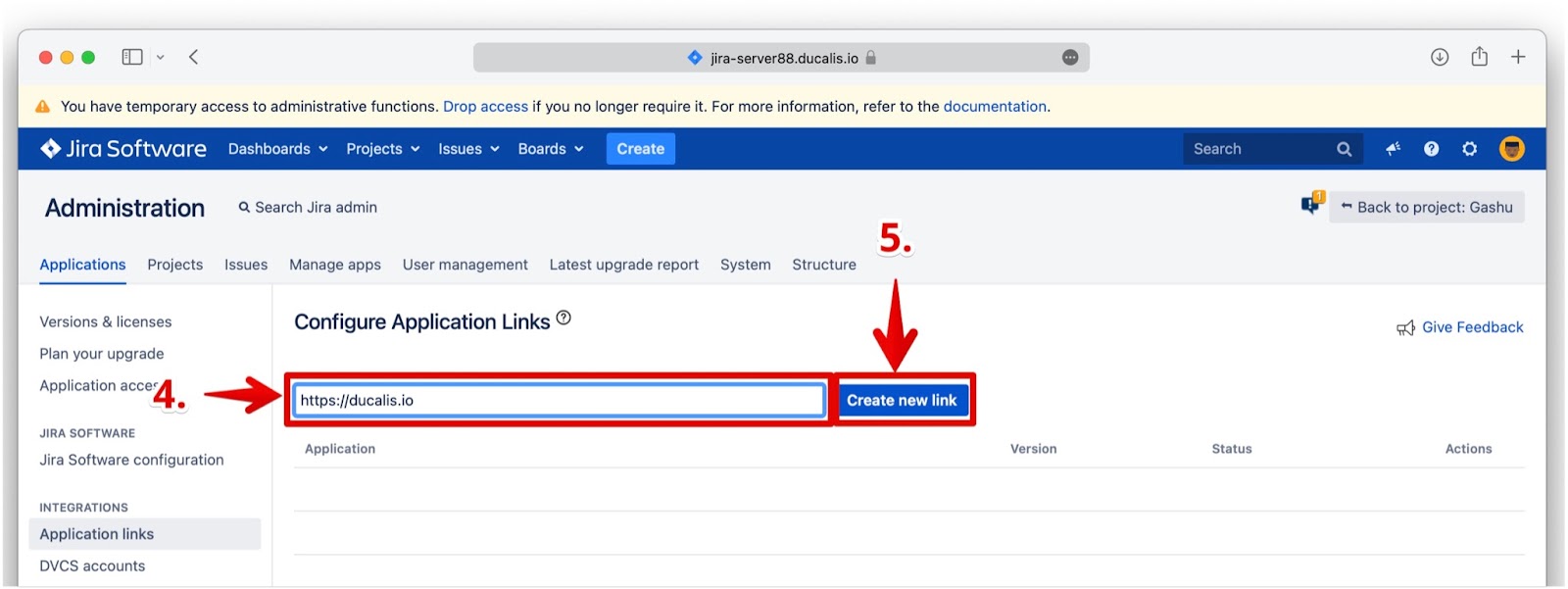 Feld zum Erstellen eines neuen Links mit URL