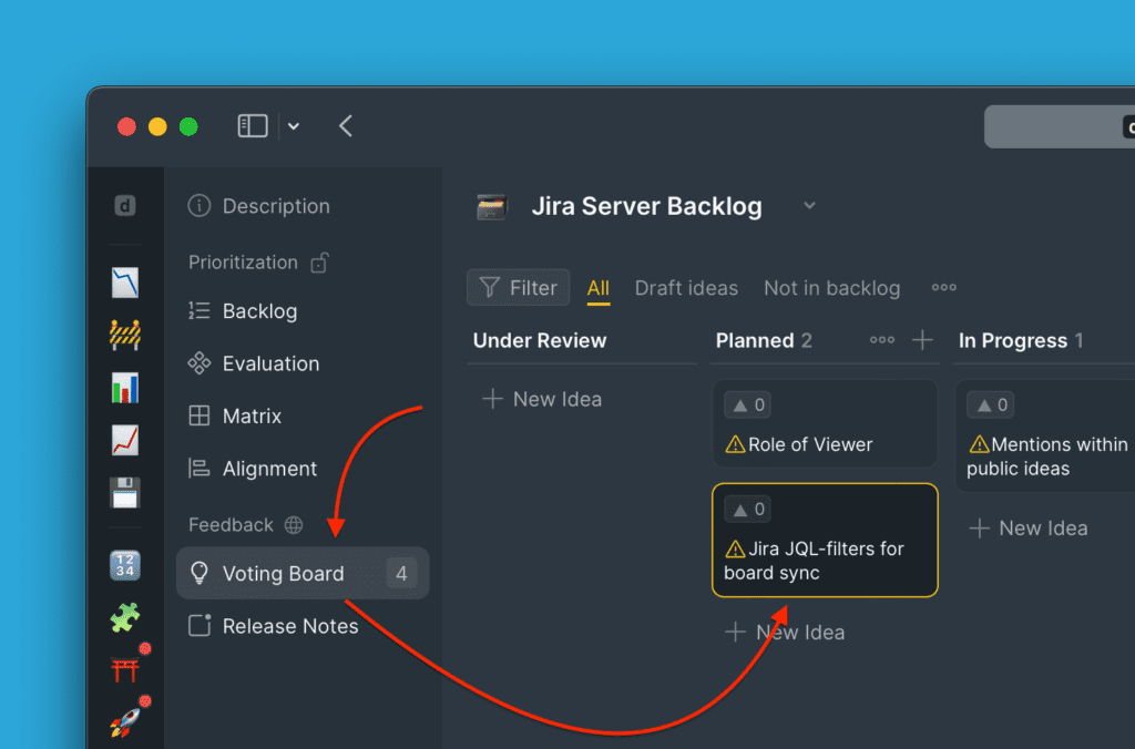 投票ボードからアイデアを選択