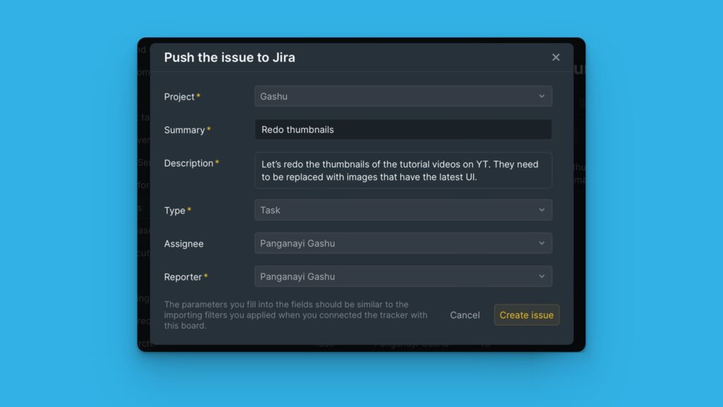 Formular zum Erstellen eines Vorgangs mit Feldern