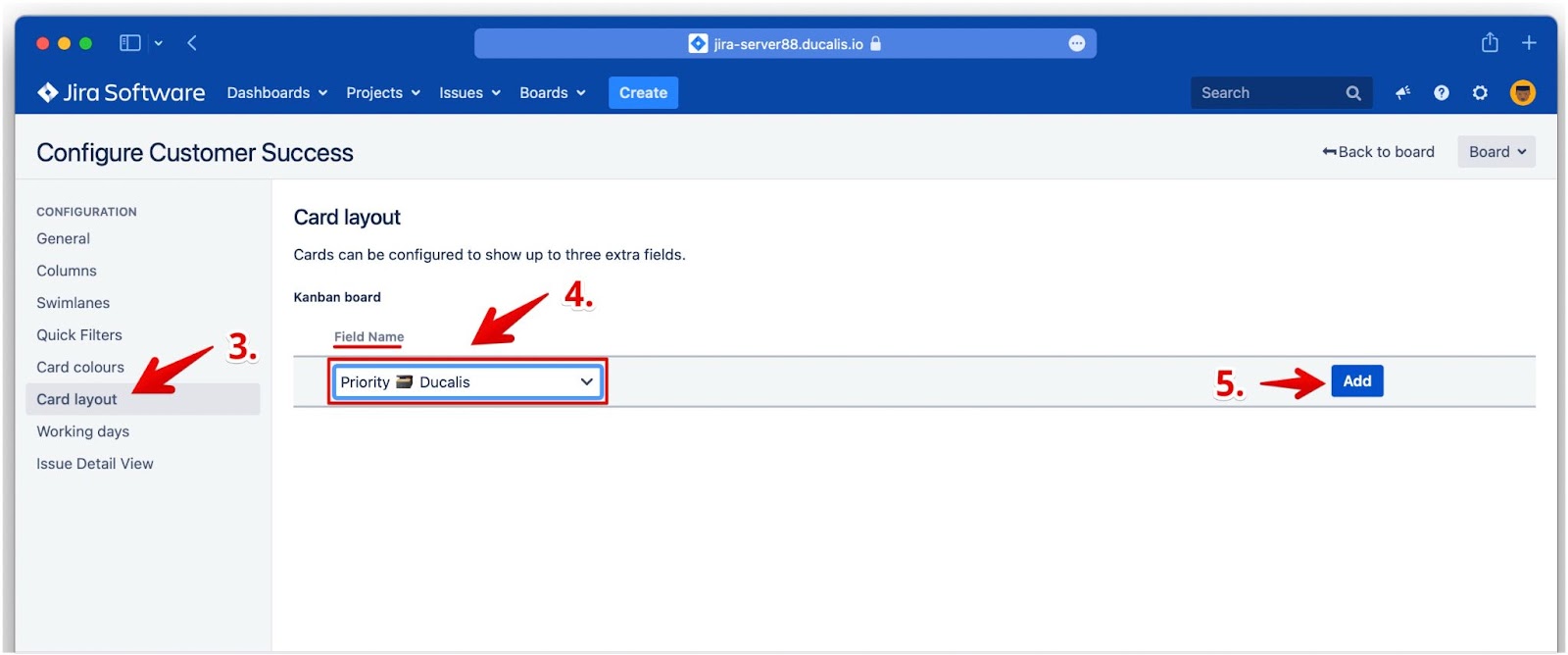 Kanban-Kartenlayout-Konfiguration