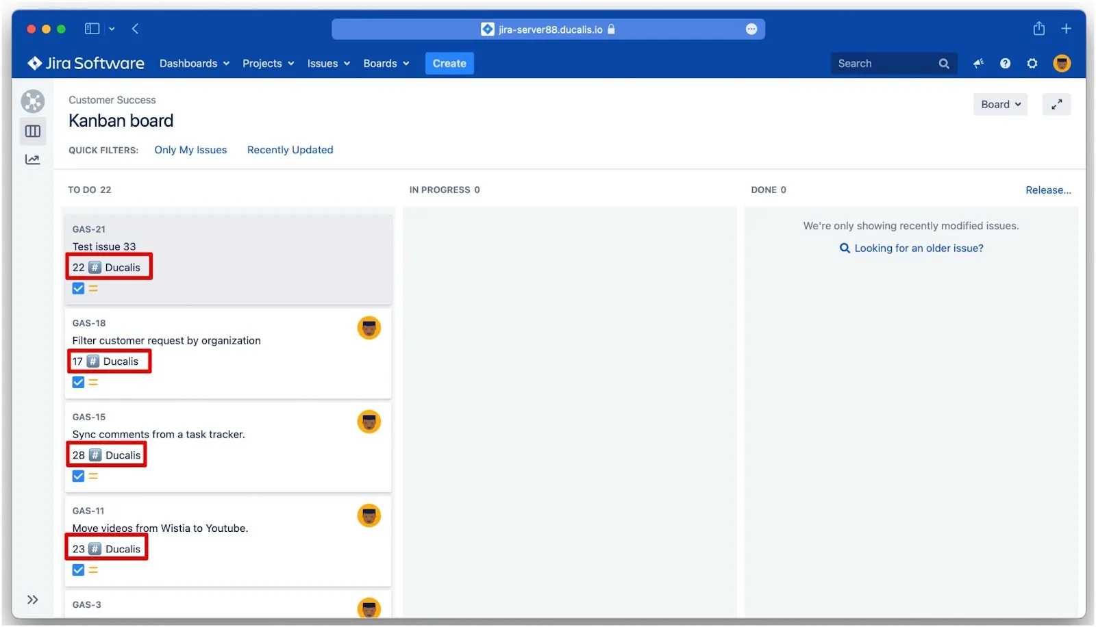 カンバンボードに表示された優先ランク