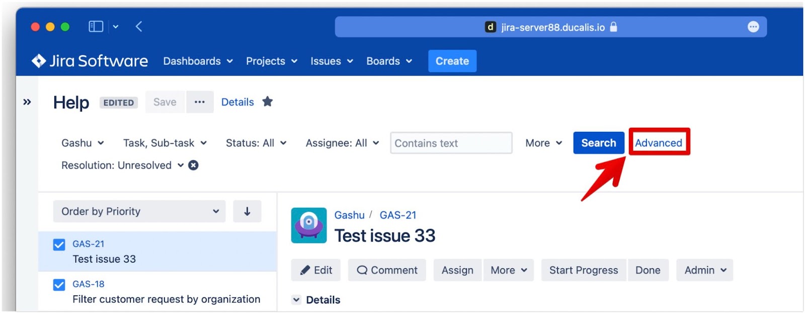 Erweiterte Suche-Option