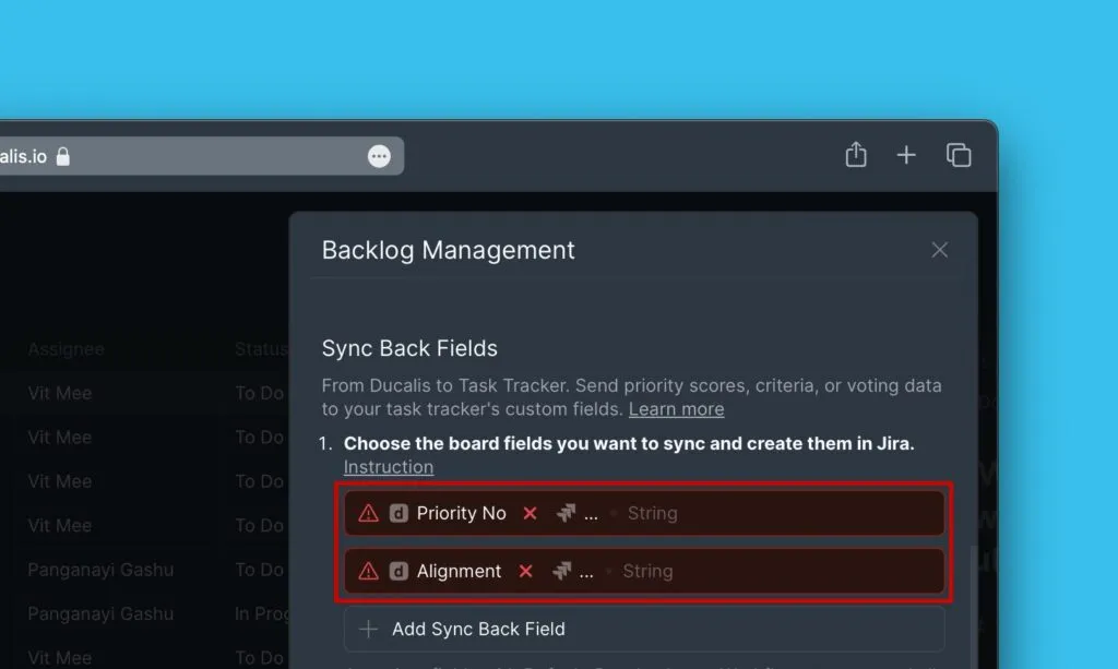 デフォルトフィールドのオプション