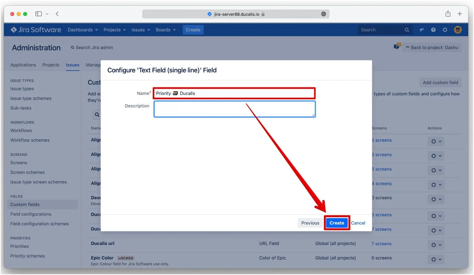 フィールド名を貼り付けて作成