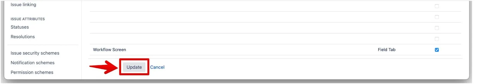 画面の関連付けを更新