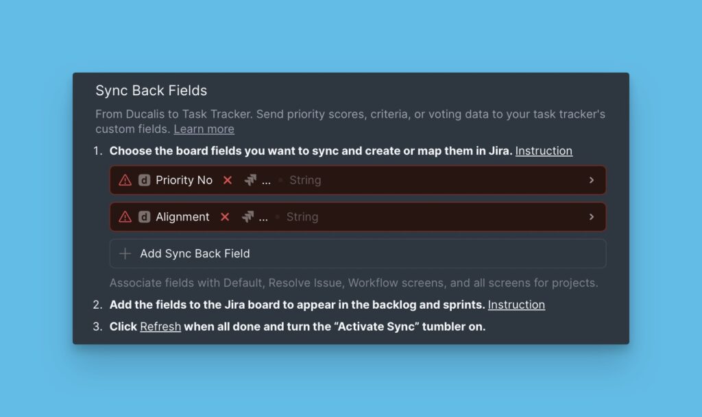 Übersicht über Sync-Back-Einstellungen