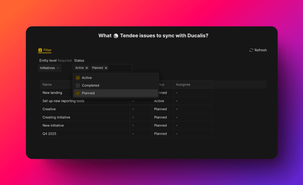 Initiativenfilter anwenden