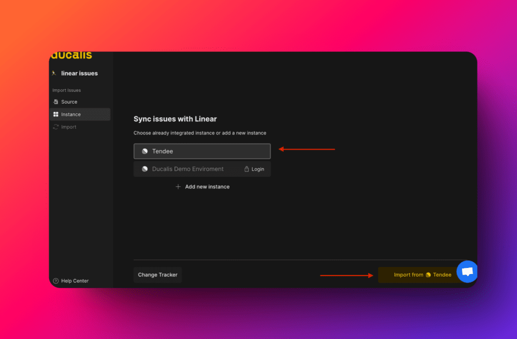 Linear-Instanz auswählen