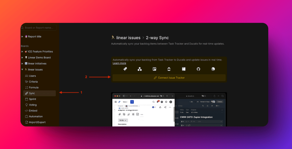 Connect Issue Tracker Button