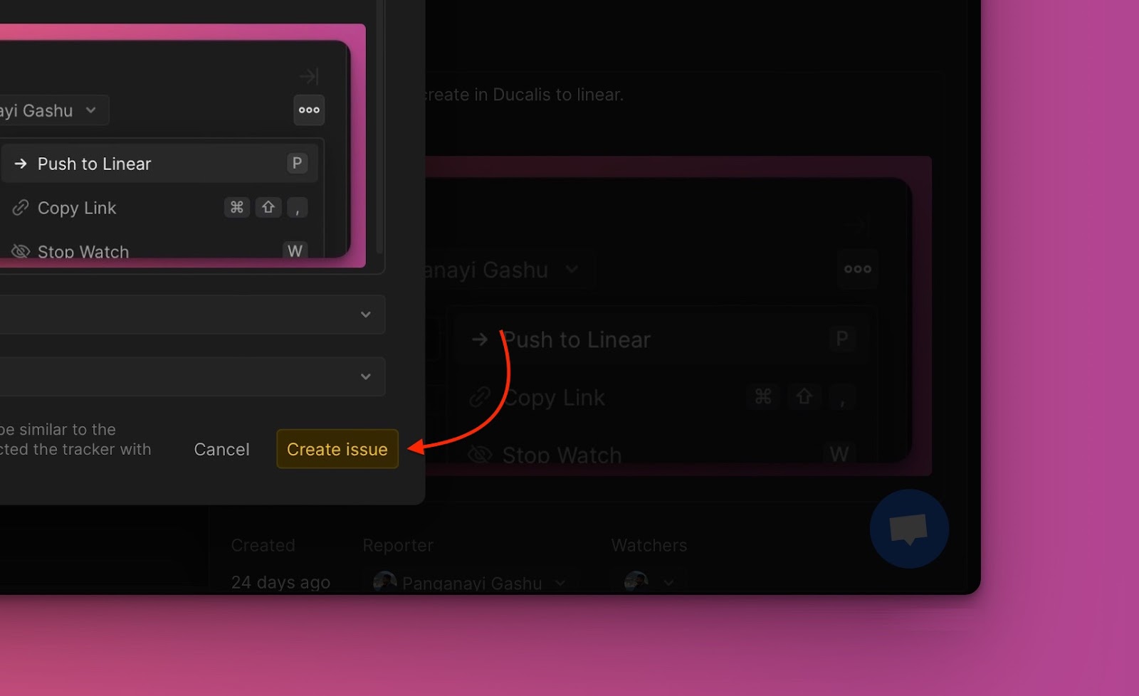 Issue-erstellen-Schaltfläche