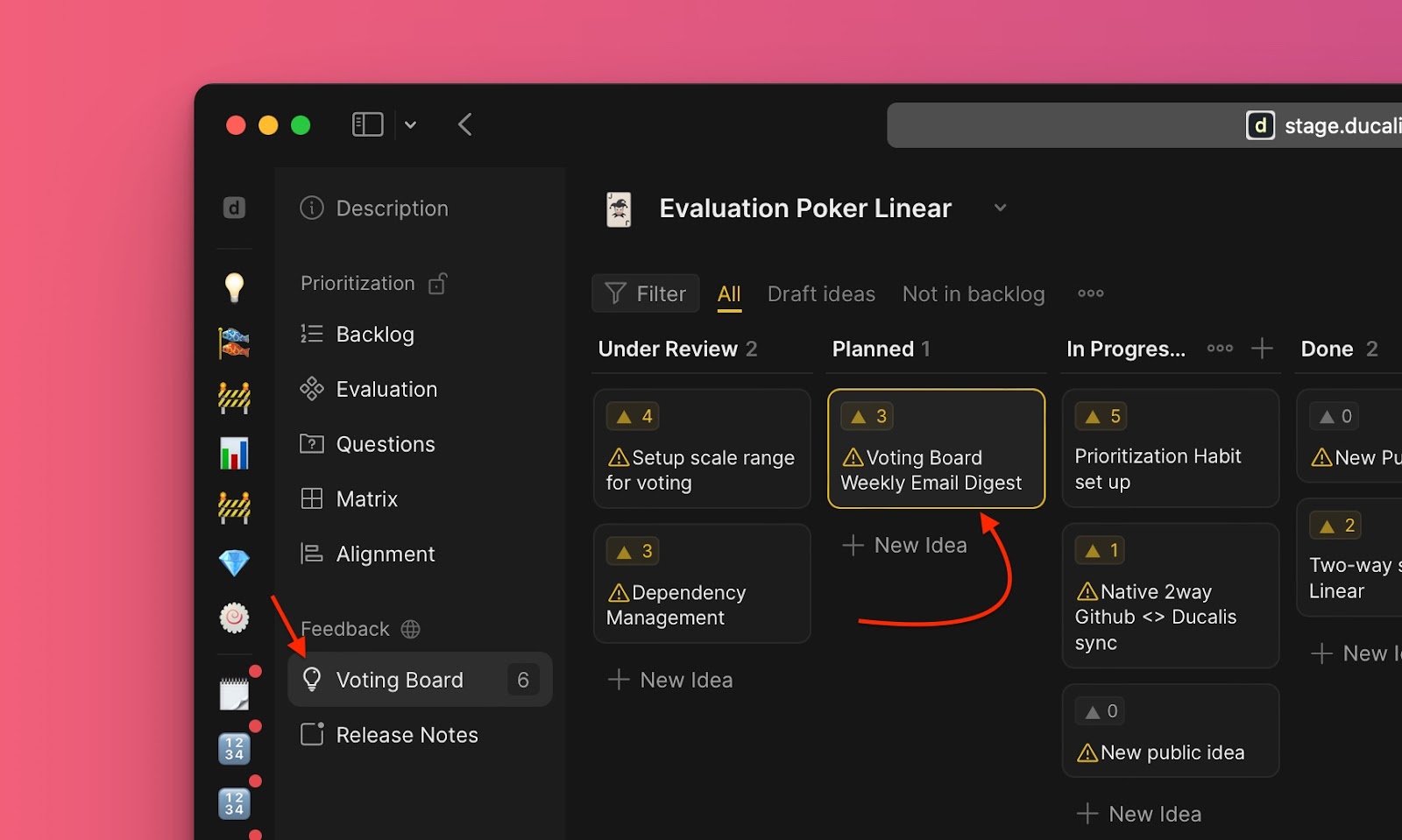 Bereich für öffentliche Ideen
