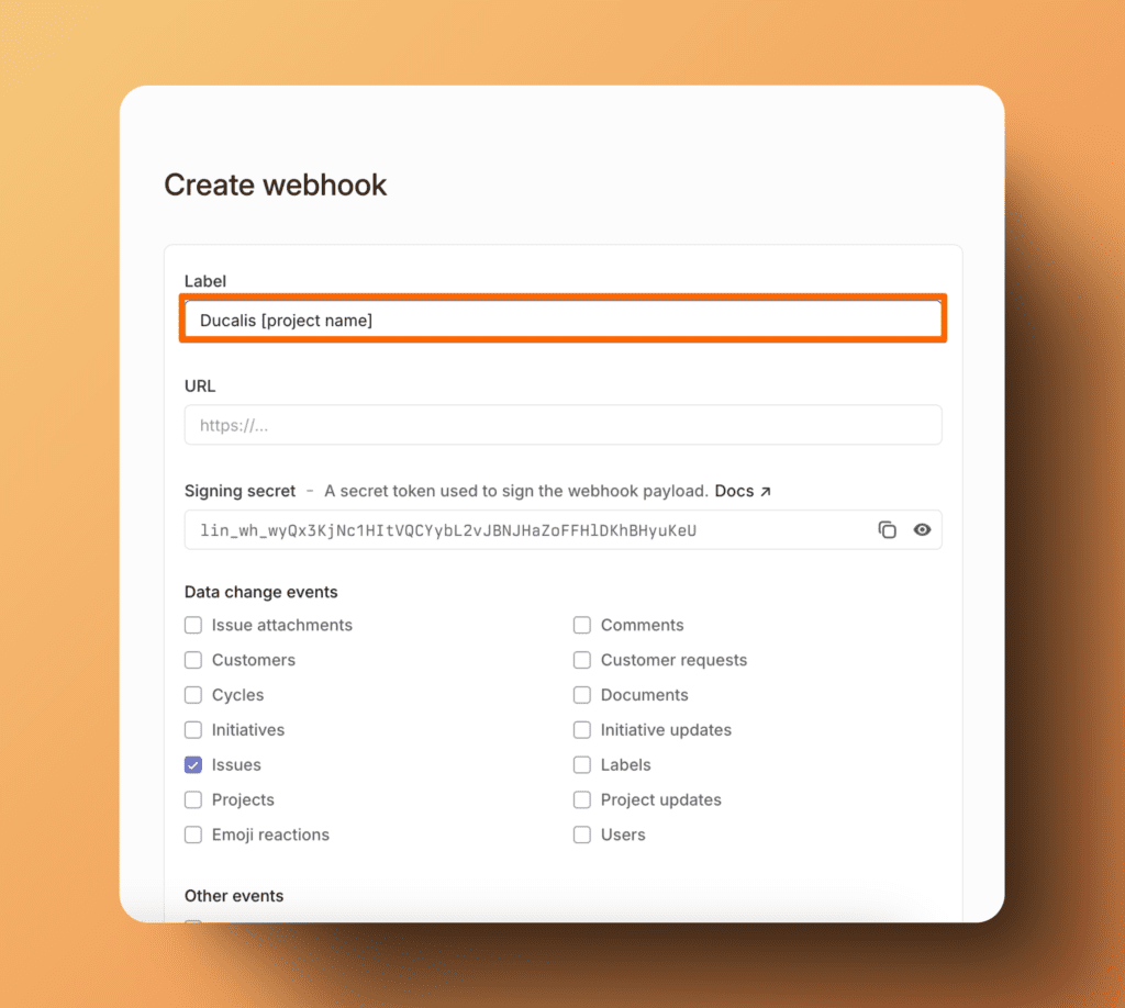 Webhook のラベルフィールド