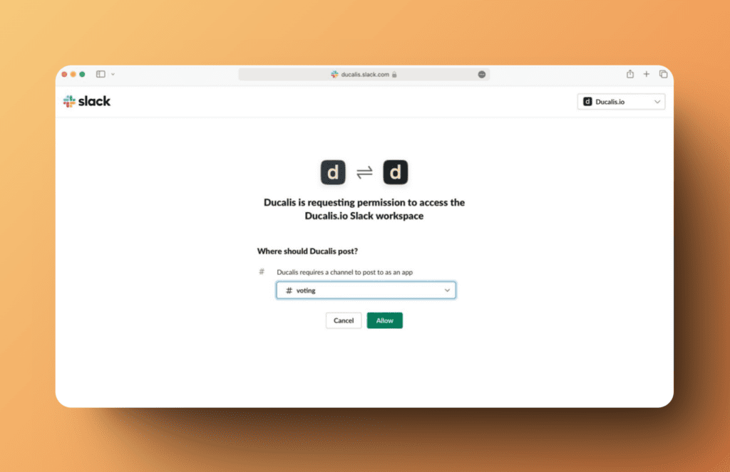 Berechtigung erteilen und Channel auswählen