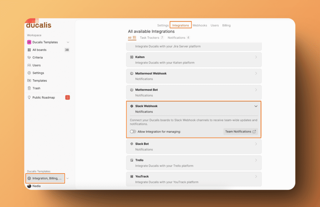 Slack Webhook öffnen