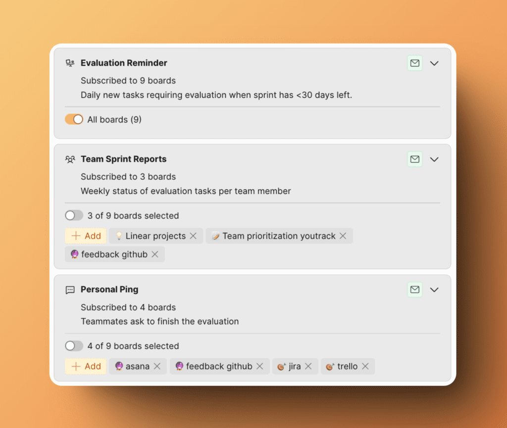 通知用のボード選択