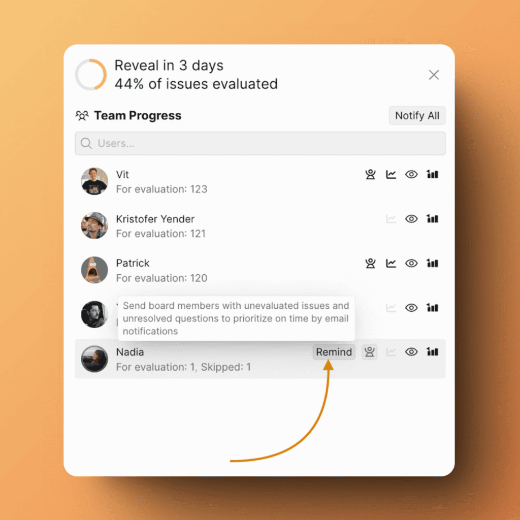 Evaluation Progress mit Ping-Option