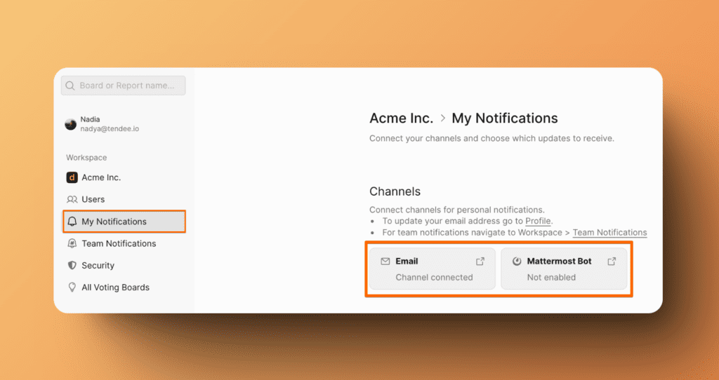 Übersicht der Benachrichtigungseinstellungen