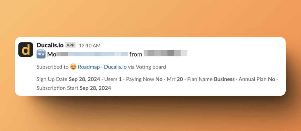 Neuer Abonnent Benachrichtigungsbeispiel