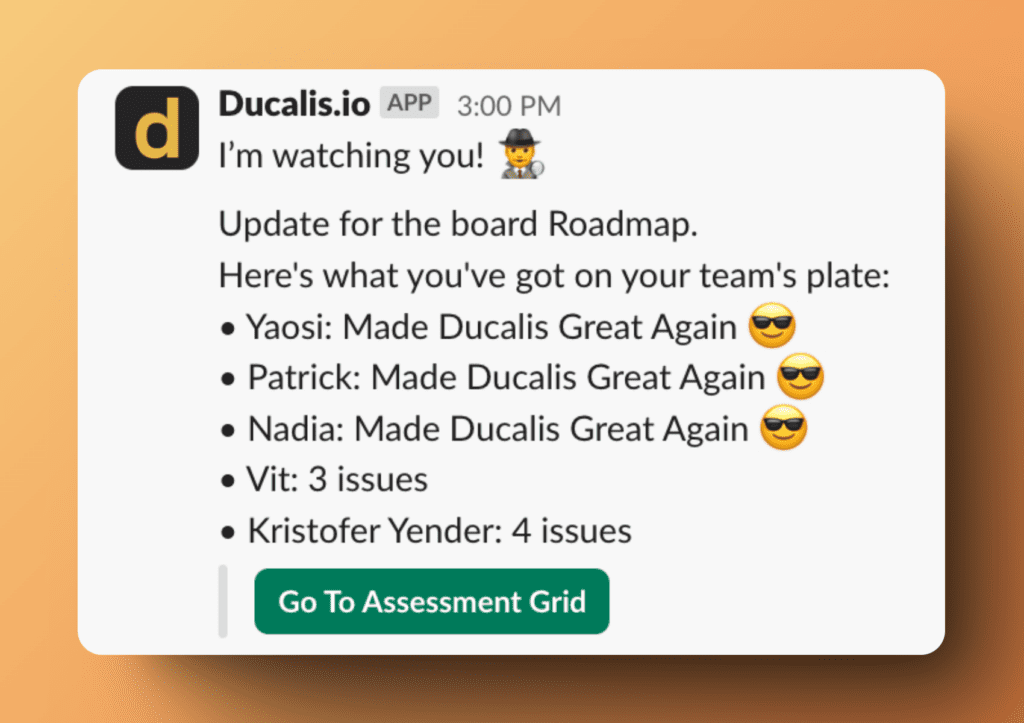 Team-Sprint-Bericht Benachrichtigungsbeispiel