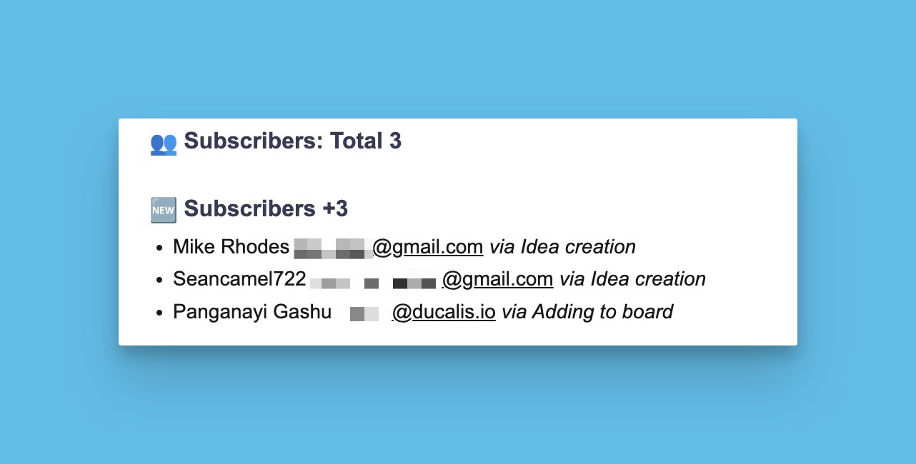 Abonnentenbereich mit Gesamtzahl und neuen Abonnenten