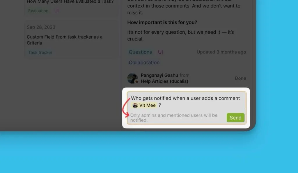 投票者の一般コメント通知