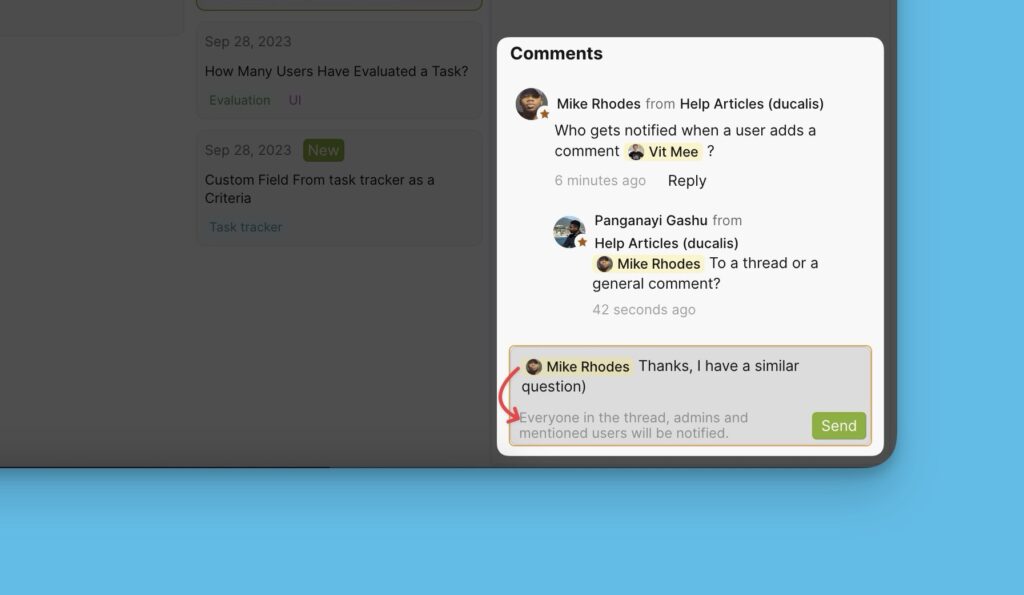 Antwort von Abstimmenden in Thread – Benachrichtigung